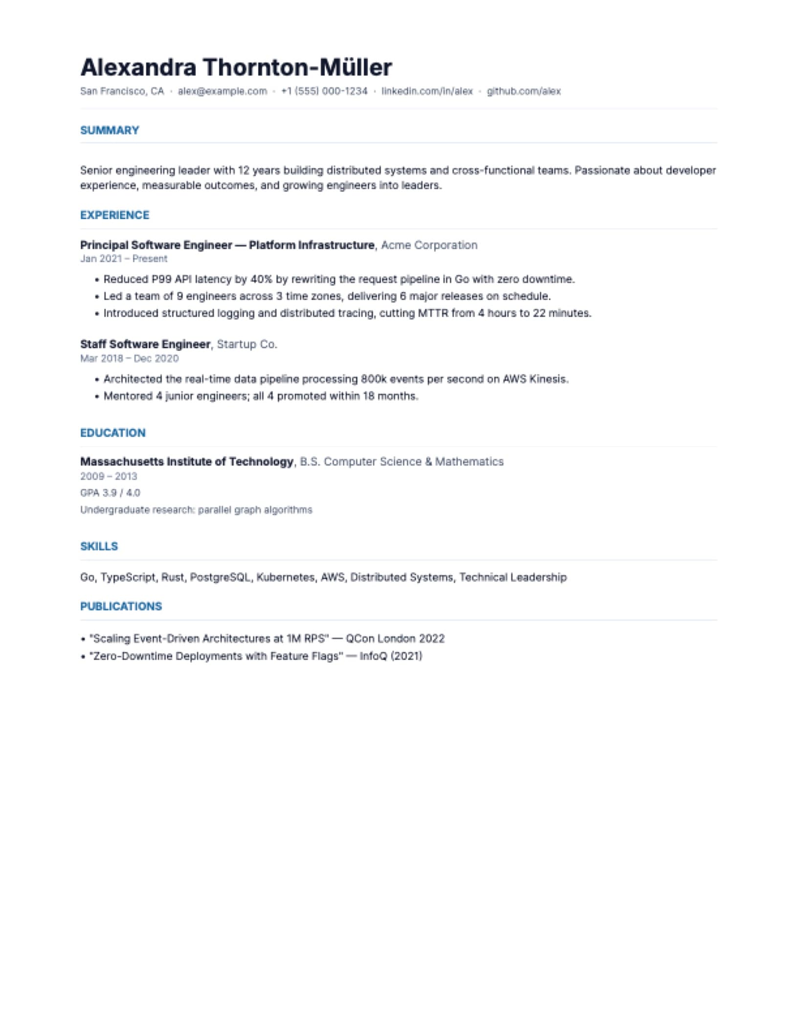 Recruiter résumé template preview